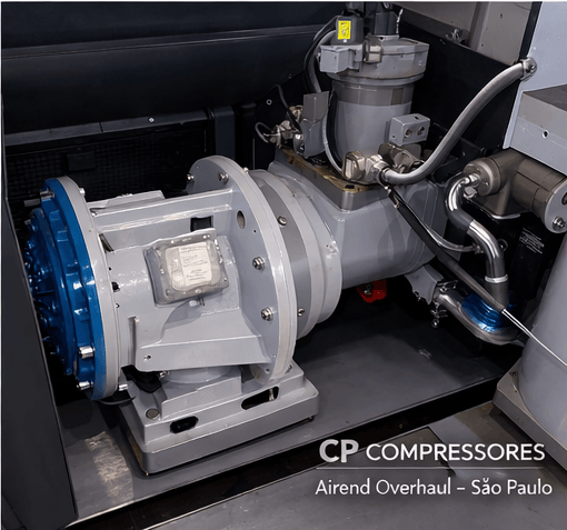 Unidade compressora montada na maquina