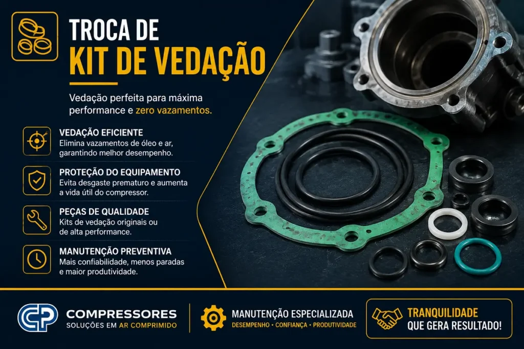 Troca de Kits de Vedação para Compressores de Parafuso
